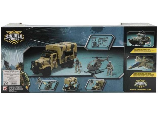 ست بازی کامیون و هلیکوپتر سربازهای Soldier Force مدل Trooper Truck, image 6