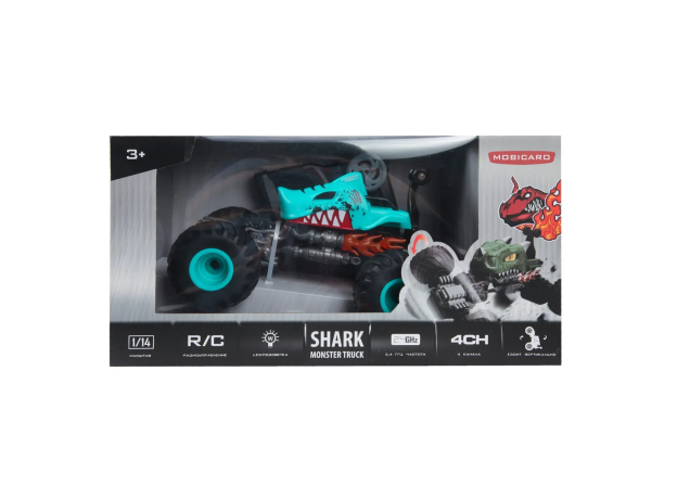 ماشین کنترلی Shark Monster Truck طرح کوسه Crazon مدل آبی, تنوع: 333-FD22161-Shark Monster Truck Blue, image 7