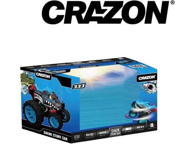 ماشین کنترلی 5 چرخ Shark Stunt Car طرح کوسه Crazon با مقیاس 1:14, image 11