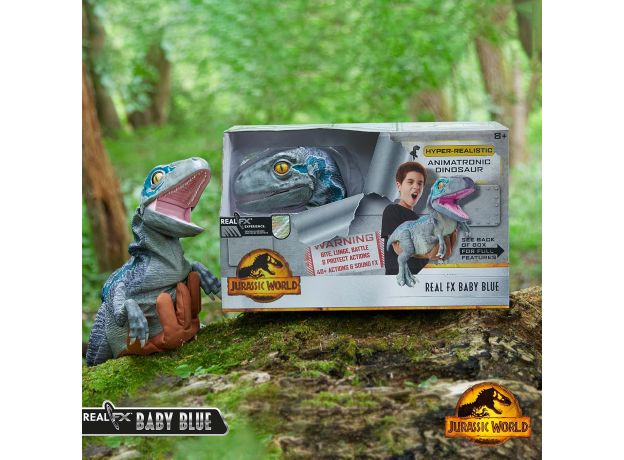 دایناسور رباتیک 30 سانتی Jurassic World مدل Real FX Baby Blue, image 5