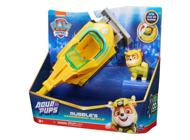 زیردریایی کله چکشی همراه با فیگور رابل سگ های نگهبان Paw Patrol سری Aqua Pups, تنوع: 6065229-Rubble, image 19