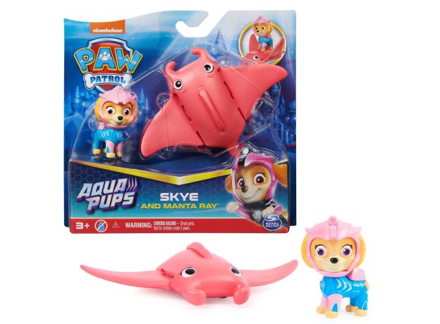 فیگور اسکای همراه با سفره ماهی کوچولو سگ های نگهبان Paw Patrol سری Aqua Pups, تنوع: 6065411-Skye, image 