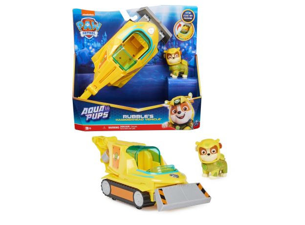 زیردریایی کله چکشی همراه با فیگور رابل سگ های نگهبان Paw Patrol سری Aqua Pups, تنوع: 6065229-Rubble, image 