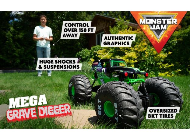 ماشین کنترلی Monster Jam مدل Mega Grave Digger با مقیاس 1:6, تنوع: 6066963-Mega Grave Digger, image 7