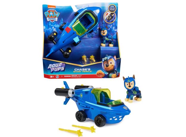 زیردریایی کوسه همراه با فیگور چیس سگ های نگهبان Paw Patrol سری Aqua Pups, تنوع: 6065229-Chase, image 