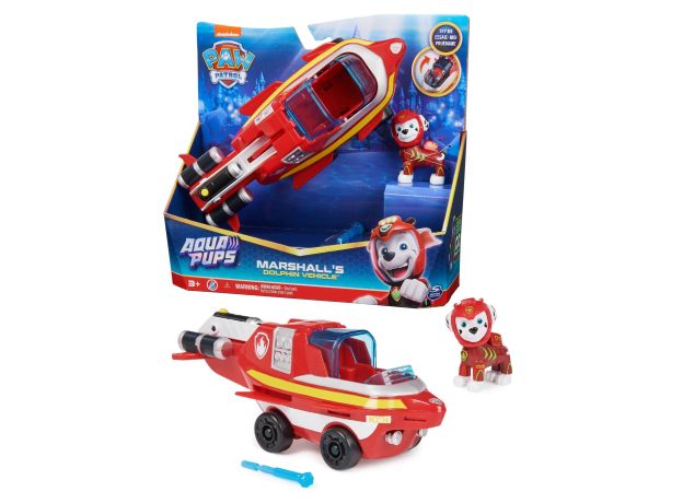 زیردریایی دلفینی همراه با فیگور مارشال سگ های نگهبان Paw Patrol سری Aqua Pups, تنوع: 6065229-Marshall, image 