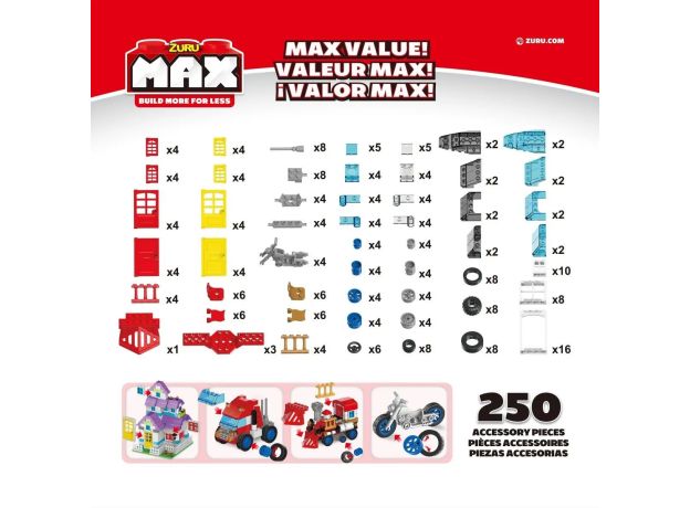 بلاک ساختنی 250 قطعه ای Max Build More سری چرخ‌ها درها و پنجره‌ها, image 4