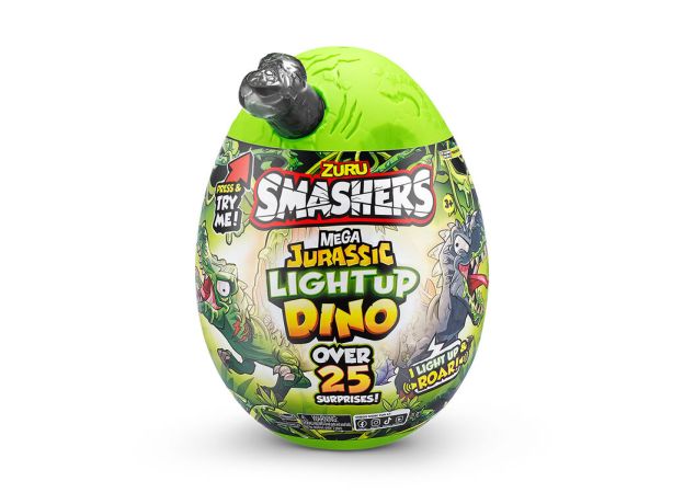 تخم داینو اسمشرز Smashers سری مگا ژوراسیک لایت آپ Mega Jurassic Lightup چراغدار با استخوان طوسی, تنوع: 74108-Gray, image 4