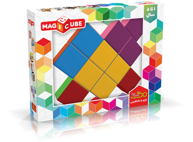 ست بازی مکعب جادویی 11 تایی رنگی پلی مگنت, image 