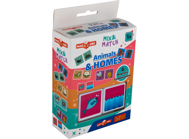 ست بازی مکعب جادویی 2 تایی حیوان و لانه پلی مگنت, تنوع: 4001-PM-Magic Cube Animals and Homes, image 