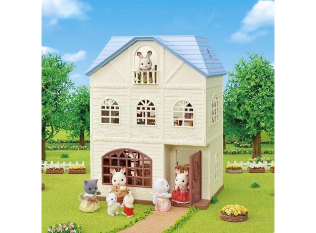 خانه 3 طبقه Blue Terrace همراه با عروسک مادر و فرزند Sylvanian Families, image 7