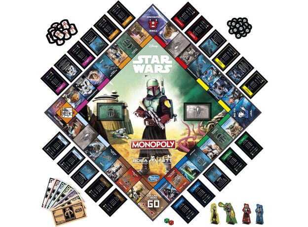 بازی فکری مونوپولی Monopoly مدل استار وارز بوبافت Star Wars Boba Fett, image 13