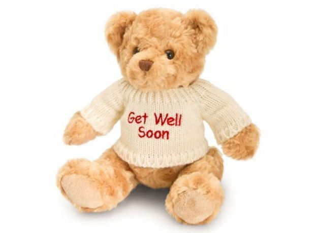 عروسک پولیشی GET WELL SOON BEAR  با لباس, image 