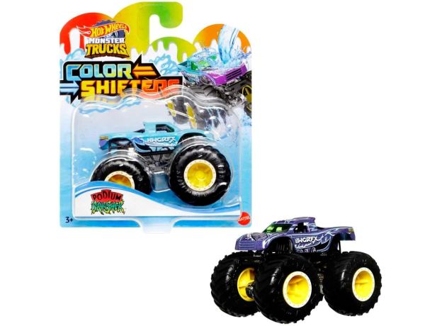 پک تکی ماشین Hot Wheels Color Shifter سری Monster Truck مدل Podium Crasher, تنوع: HGX06-Podium Crasher, image 