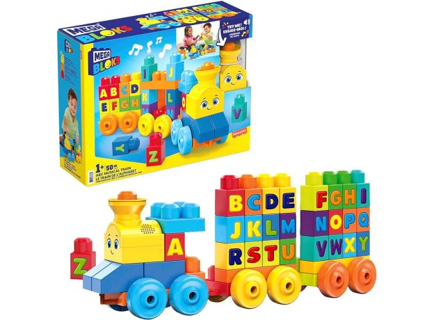 بلاک های ساختنی Fisher Price مدل قطار موزیکال ABC, image 