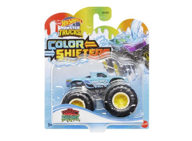 پک تکی ماشین Hot Wheels Color Shifter سری Monster Truck مدل Podium Crasher, تنوع: HGX06-Podium Crasher, image 2