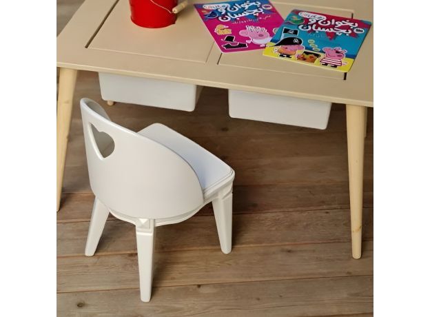 صندلی قلبی سفید چوبی کاما, تنوع: 11011-CM-Chair, image 4