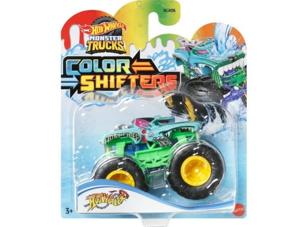 پک تکی ماشین Hot Wheels Color Shifter سری Monster Truck مدل Hot Weiler, تنوع: HGX06-Hot Weiler, image 