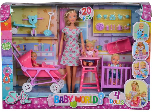 ست عروسک 29 سانتی Steffi Love مدل Baby World با 3 کودک, image 10