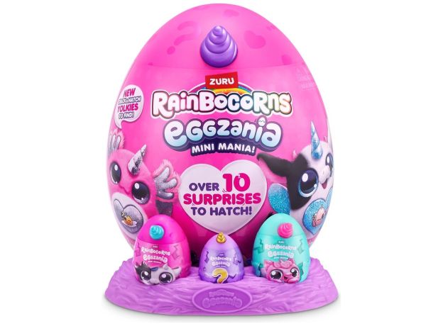 عروسک سورپرایزی رینبوکورنز RainBocoRns سری Eggzania Mini Mania با شاخ بنفش, تنوع: 9296-Purple, image 