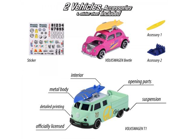 پک دوتایی ماشين های ماجراجویی Majorette مدل Volkswagen, تنوع: 212055006-Pink and Green, image 3