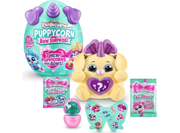 عروسک سورپرایزی رینبوکورنز RainBocoRns سری Puppycorn Bow Surprise با شاخ بنفش, تنوع: 9269 - Purple, image 2