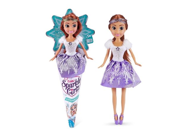 عروسک قیفی پرنسس برفی Sparkle Girlz مدل Winter Princess با لباس بنفش, تنوع: 24112 - Winter Princess Purple, image 