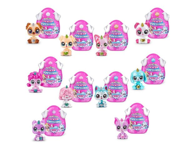 عروسک سورپرایزی رینبوکورنز RainBocoRns سری Pocket Puppycorns 5 سورپرایزی با شاخ صورتی, تنوع: 9285 - pink, image 4