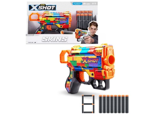 تفنگ ایکس شات X-Shot سری Skins مدل Striper, تنوع: 36515 - Striper Dart Blaster, image 