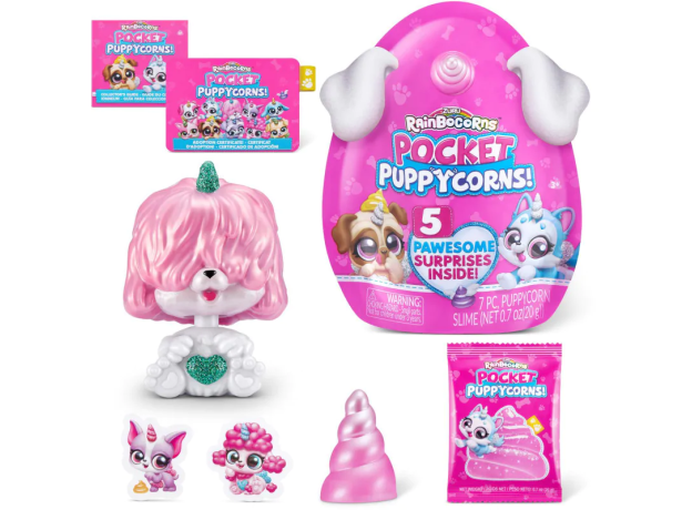 عروسک سورپرایزی رینبوکورنز RainBocoRns سری Pocket Puppycorns 5 سورپرایزی با شاخ صورتی, تنوع: 9285 - pink, image 