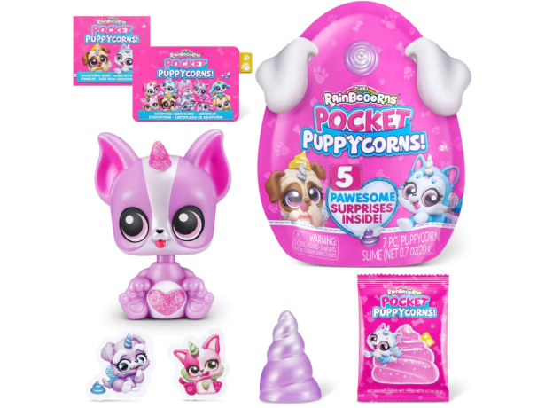 عروسک سورپرایزی رینبوکورنز RainBocoRns سری Pocket Puppycorns 5 سورپرایزی با شاخ بنفش, تنوع: 9285-purple, image 2