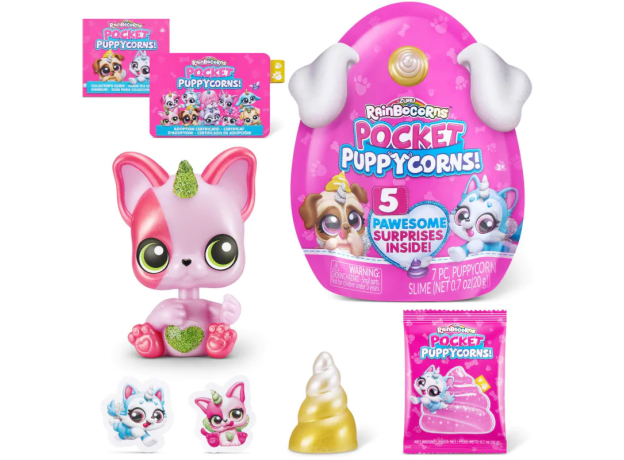 عروسک سورپرایزی رینبوکورنز RainBocoRns سری Pocket Puppycorns 5 سورپرایزی با شاخ طلایی, تنوع: 9285-pink, image 2