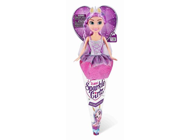 عروسک قیفی یونیکورن Sparkle Girlz مدل Unicorn Princess با موی بنفش, تنوع: 24895 - Unicorn Princess Purple, image 