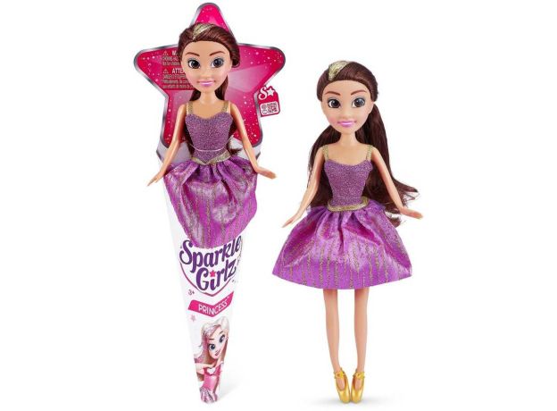 عروسک قیفی پرنسسی Sparkle Girlz مدل Princess با لباس بنفش, تنوع: 24105 - Princess Purple, image 