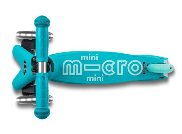 اسکوتر جمع شو مینی دلوکس Micro آبی با چرخ های چراغ دار, image 3