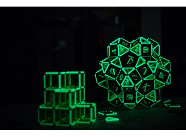 بازی مغناطیسی 40 قطعه‌ای جیومگ مدل Glow, image 2