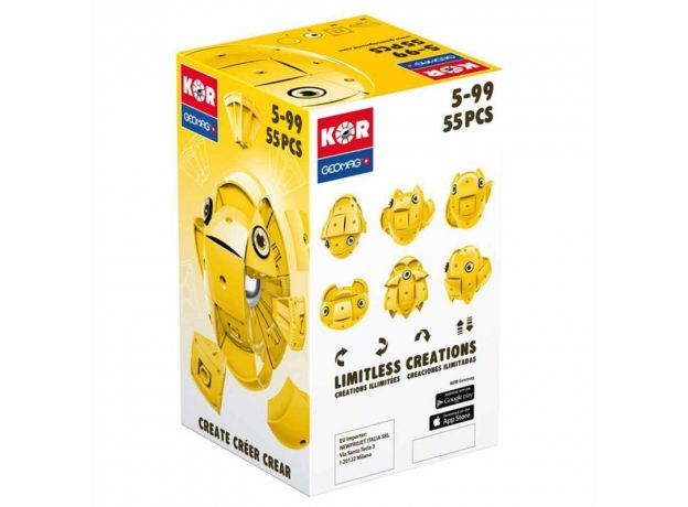 بازی مغناطیسی 55 قطعه‌ای جیومگ مدل Kor Yellow, image 