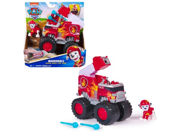ماشین آتشنشانی با فیگور مارشال سگ های نگهبان Paw Patrol سری Rescue Wheels, تنوع: 6069372-Marshall, image 