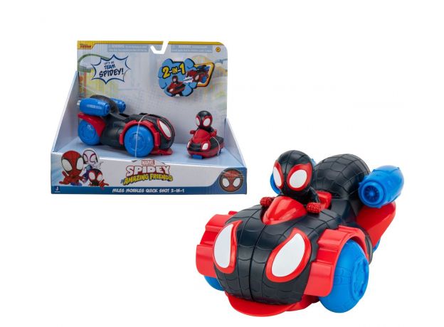 ماشین 2 در 1 Quick Shot مایلز مورالز Spidey and his Amazing Friends, image 