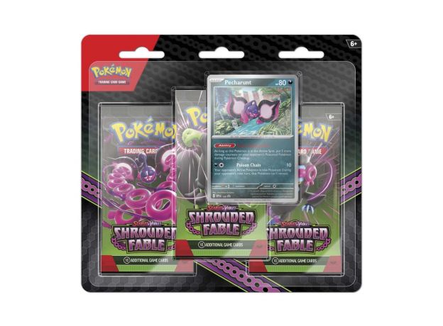 پک کارت بازی 30 تایی Pokemon سری Scarlet and Violet Shrouded Fable مدل Pecharunt, image 