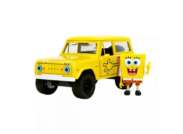 ماشین فلزی 1973 Ford Bronco و فیگور فلزی باب اسفنجی با مقیاس 1:24, image 2