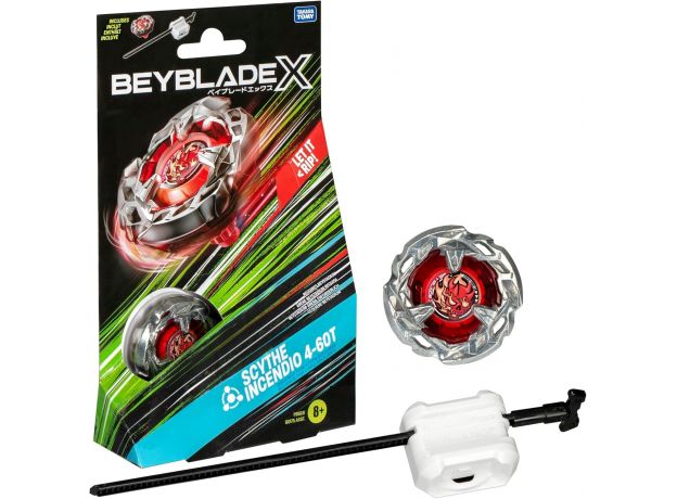 فرفره انفجاری بی بلید Beyblade سری X مدل Scythe Incendio 4-60T, تنوع: TP9583-Scythe, image 
