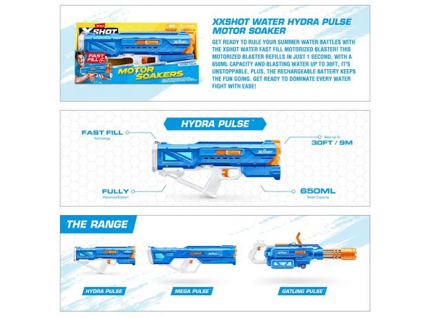 تفنگ آبپاش ایکس شات X-Shot سری Fast Fill مدل Hydra Pulse, image 7