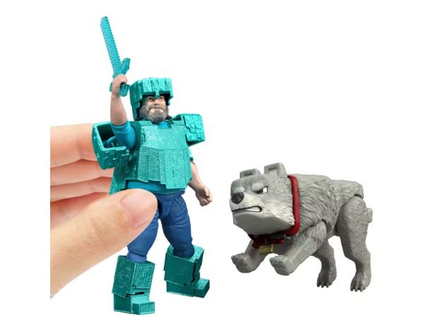 پک 2 تایی اکشن فیگورهای Minecraft مدل Man's Best Wolf, image 2