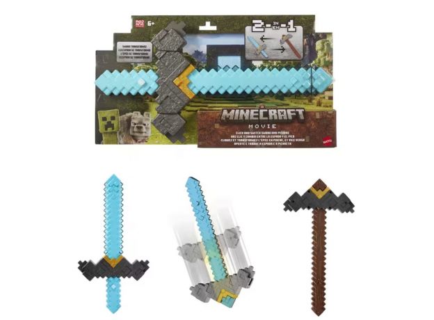 اسلحه‌ی تبدیل‌شونده‌ی ماینکرفت مدل Click And Switch Sword And Pickaxe, image 