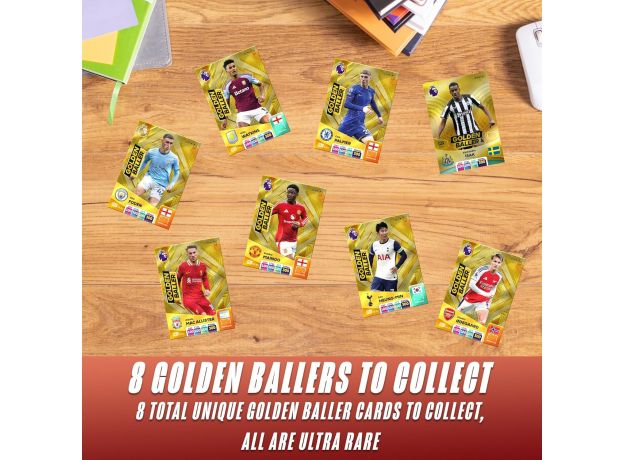 باکس فلزی کارت بازی 56 تایی فوتبالی Adrenalyn XL PLUS مدل Mega Tin سری Premier League فصل 2025 طلایی, تنوع: 4388-Gold, image 3