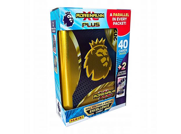 باکس فلزی کارت بازی 40 تایی فوتبالی Adrenalyn XL PLUS مدل Pocket Tin سری Premier League فصل 2025 طلایی, تنوع: 4371-Gold, image 