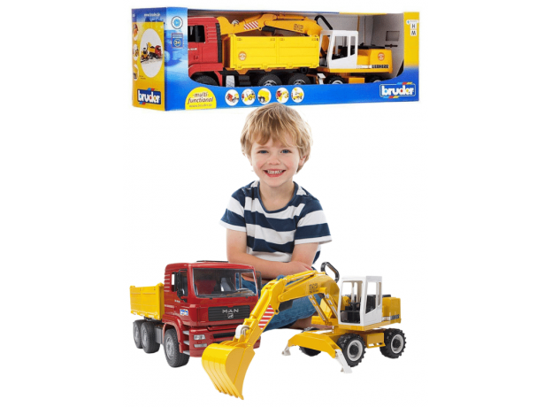 کامیون MAN TGA و بیل مکانیکی Liebherr برودر Bruder, image 4