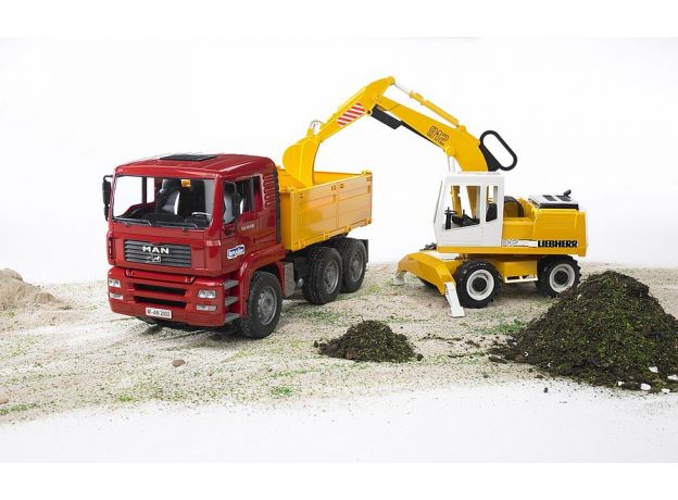 کامیون MAN TGA و بیل مکانیکی Liebherr برودر Bruder, image 2