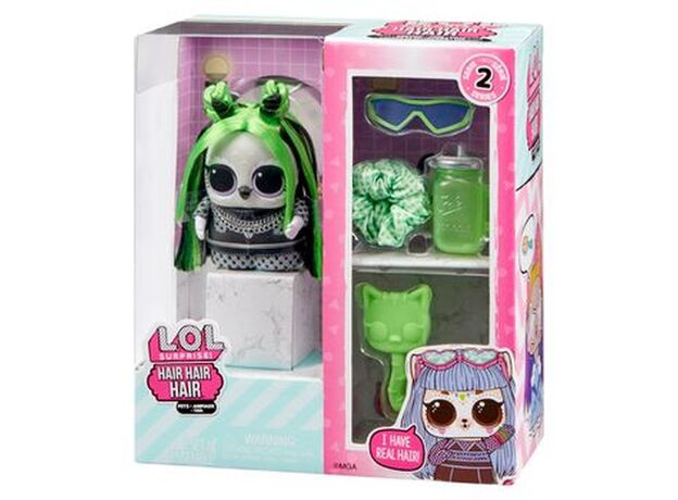 عروسک حیوون‌ خونگی‌ LOL Surprise سری Hair Hair Hair با موی سبز, تنوع: 584469-Green Hair, image 2